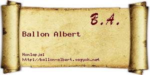 Ballon Albert névjegykártya